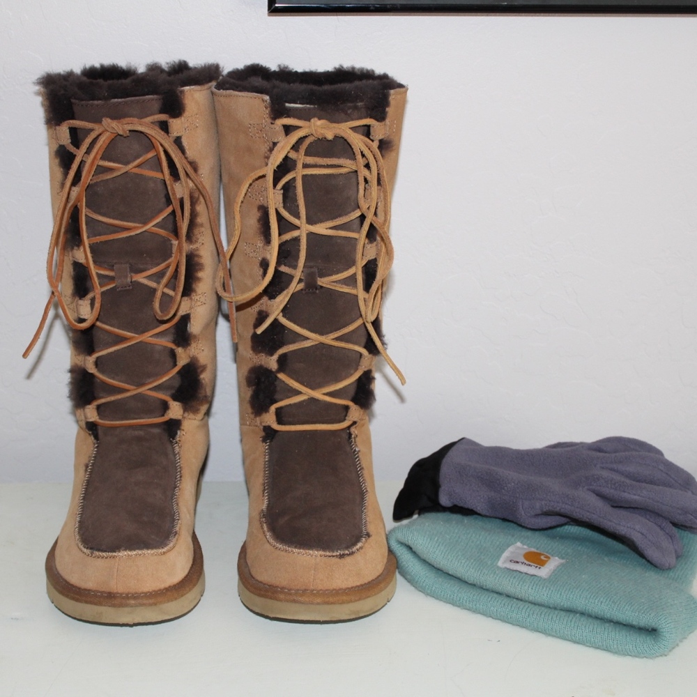 UGG Tall Whitley Moccasin Boots in Chestnut